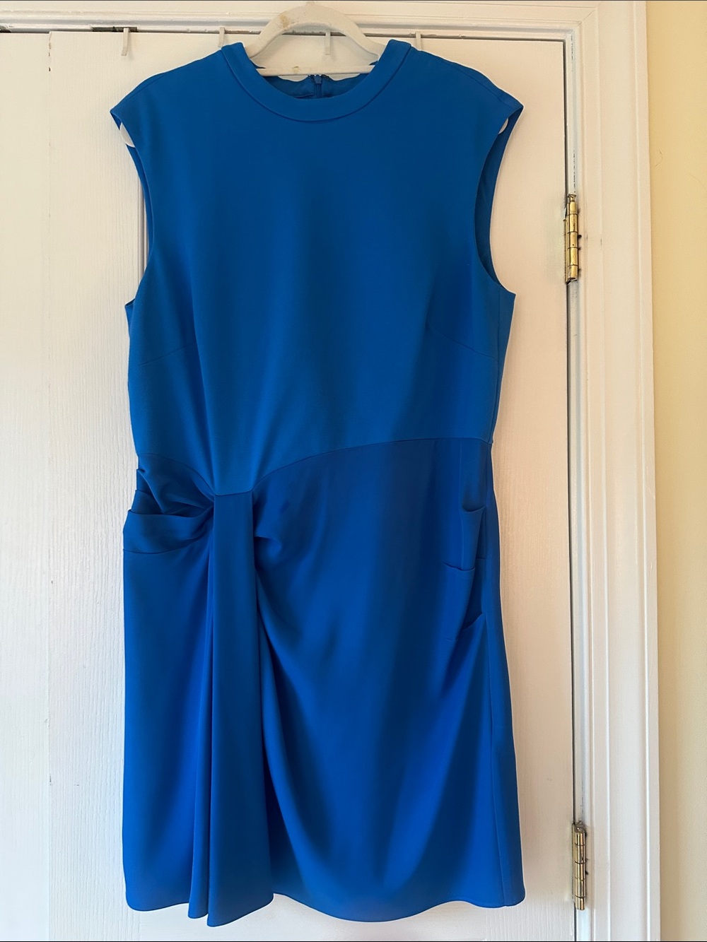 Adrianna Papell Cobalt Blue Sleeveless Twist-Front Mini Dress